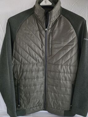 Matix Olive Quilted Hybrid Jacket with Dark Gray Sleeves